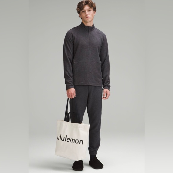 NWT Lululemon Double Handle Canvas Tote Bag 17L Natural & Black - Picture 5 of 13